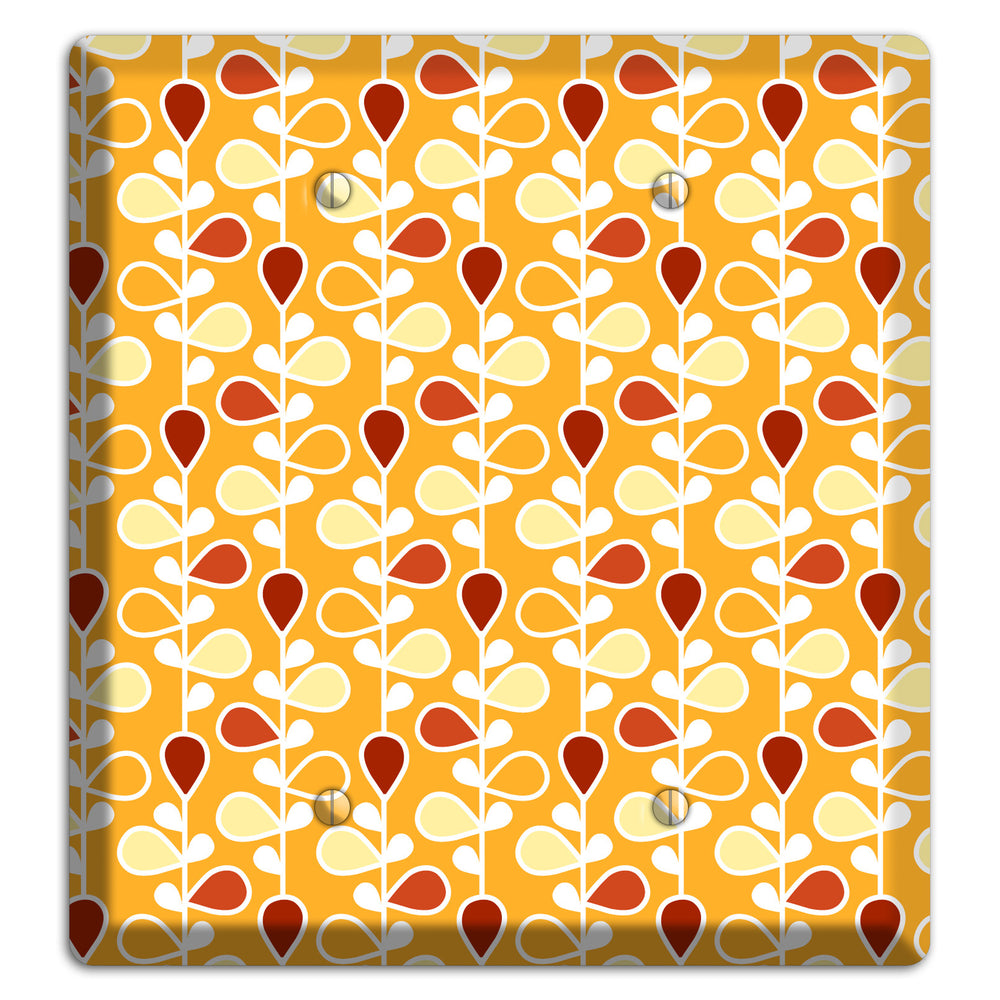 Orange with Yellow and Red Drop and Vine 2 Blank Wallplate