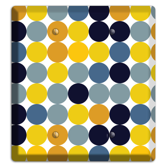 Multi Yellow and Blue Dots 2 Blank Wallplate