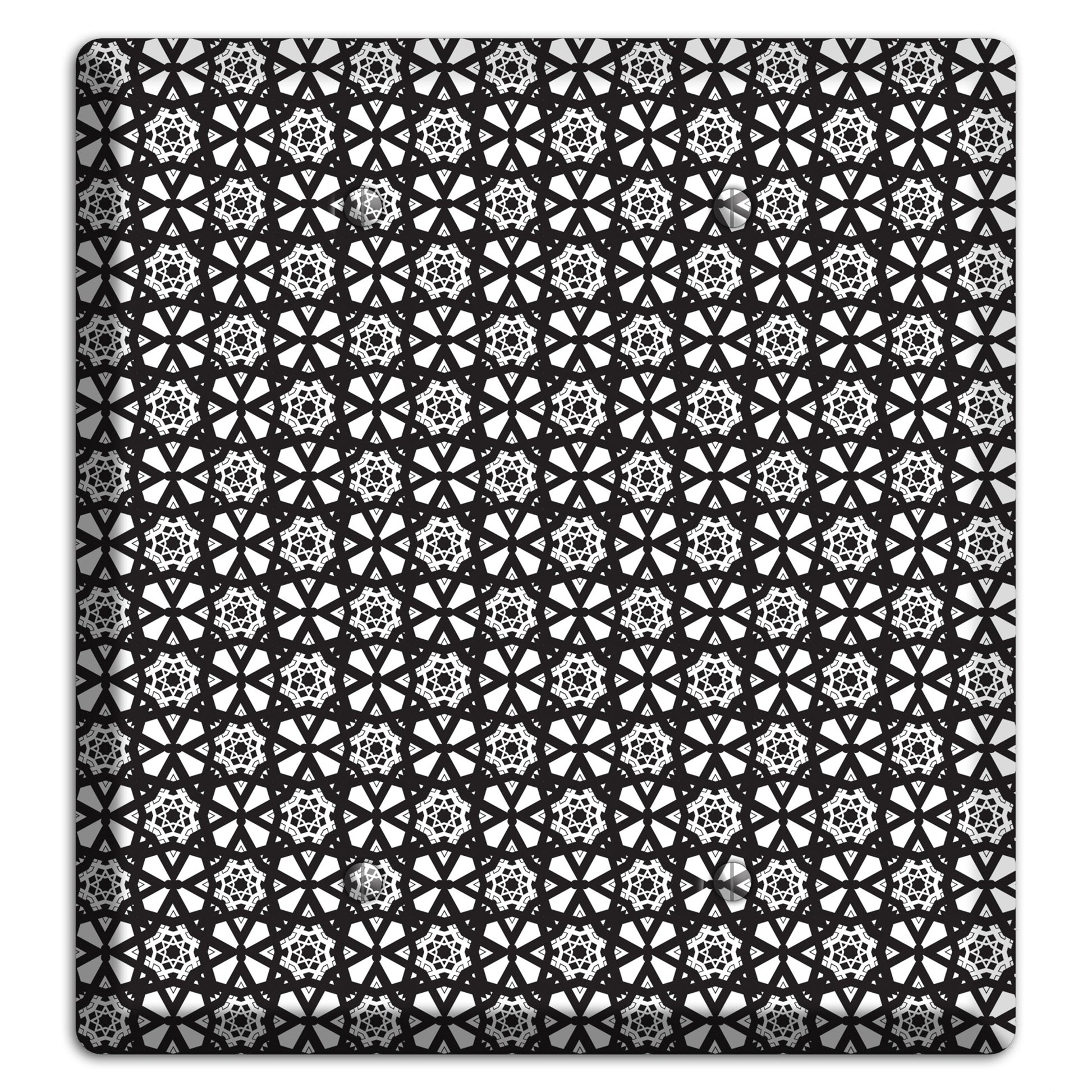 White with Black Arabesque 2 Blank Wallplate