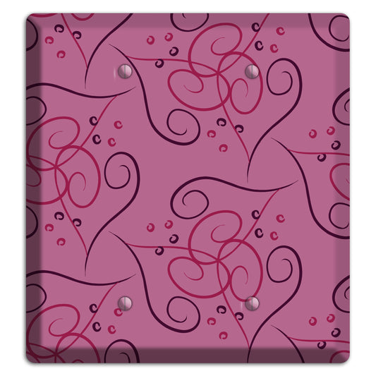 Pink Scroll Hearts 2 Blank Wallplate