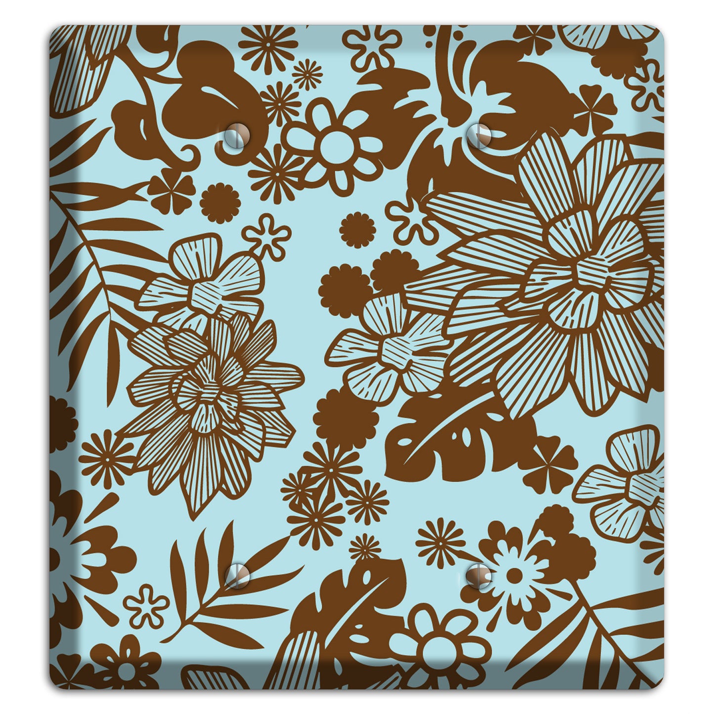 Blue and Brown Tropical 2 Blank Wallplate