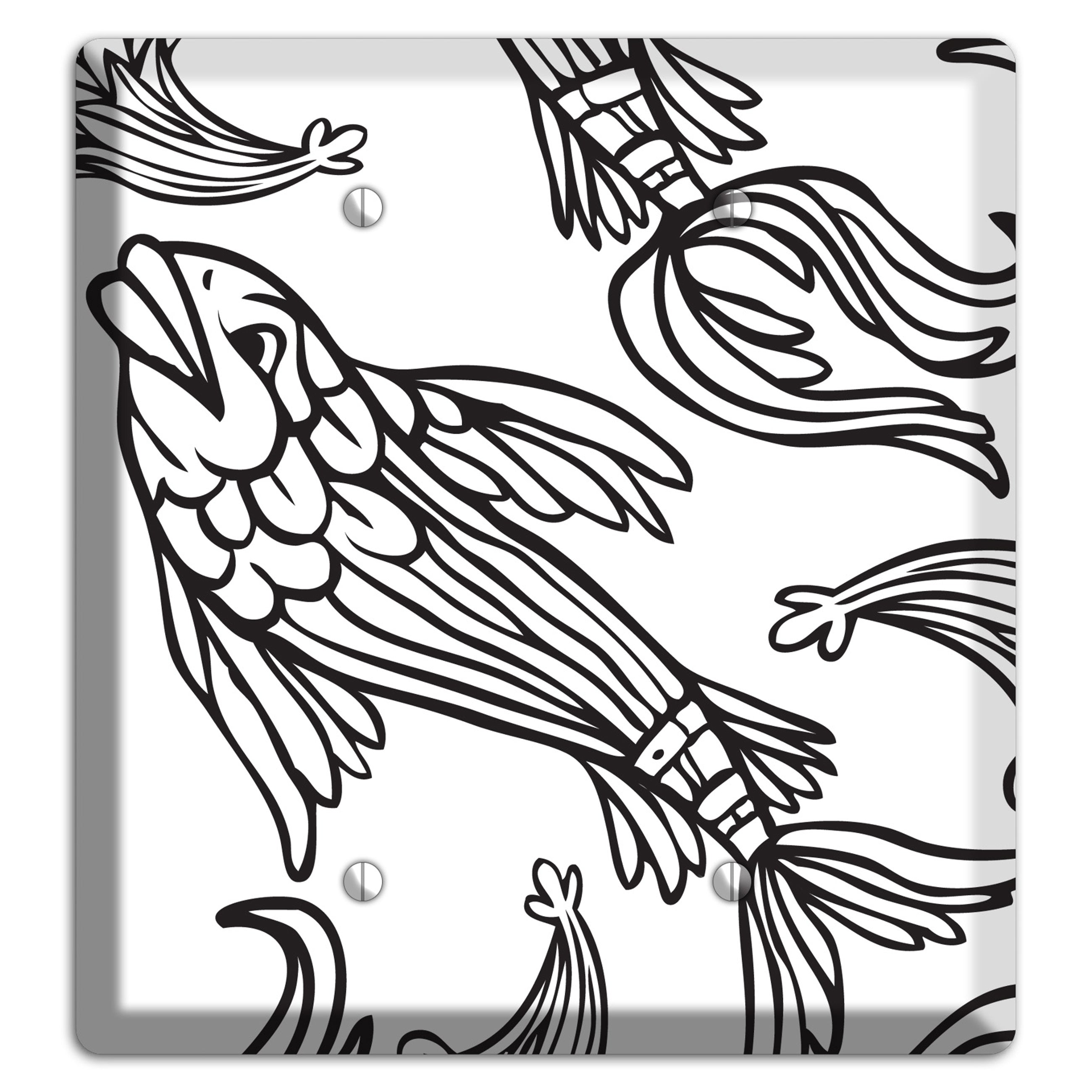 White and Black Koi 2 Blank Wallplate