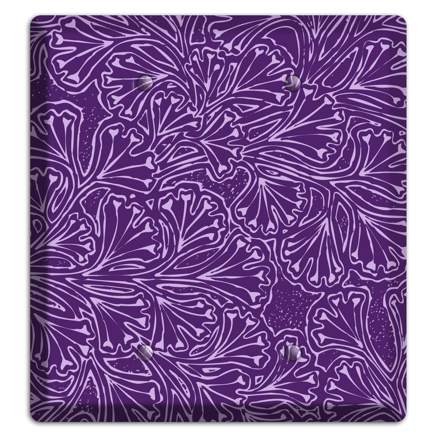 Deco Purple Interlocking Floral 2 Blank Wallplate