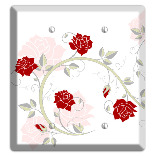 Red Rose 2 Blank Wallplate