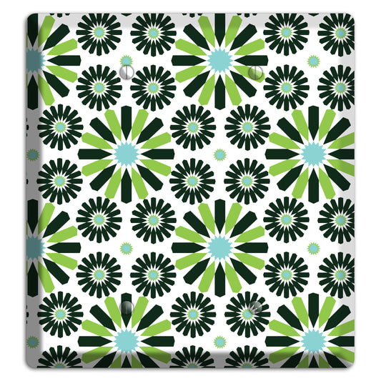 Lime and Teal Scandinavian Floral 2 2 Blank Wallplate