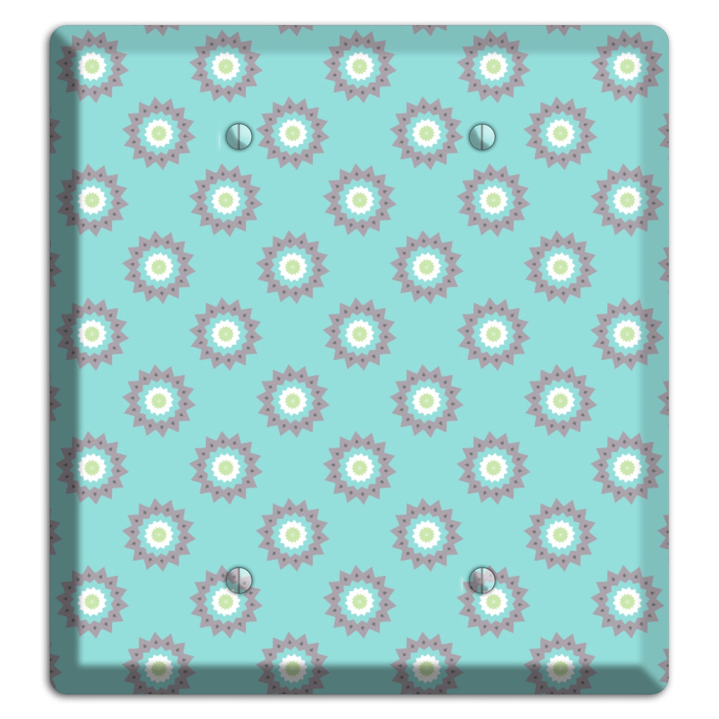 Turquoise with Suzani Dots 2 Blank Wallplate