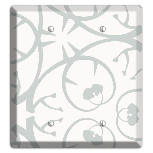 White with Grey Abstract Swirl 2 Blank Wallplate