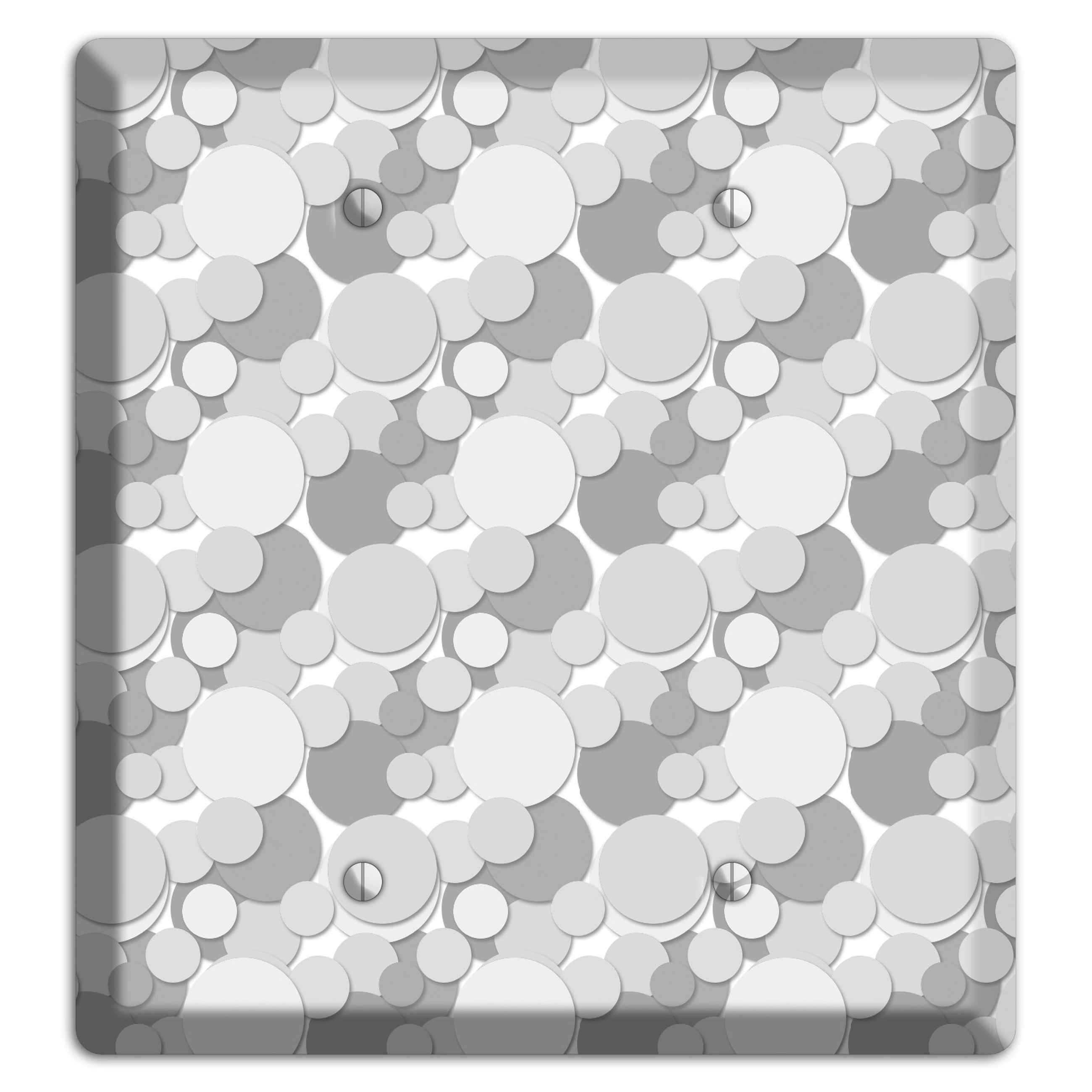 Multi Grey Bubble Dots 2 Blank Wallplate