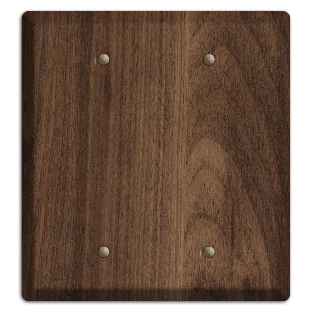 Walnut Wood Double Blank Cover Plate