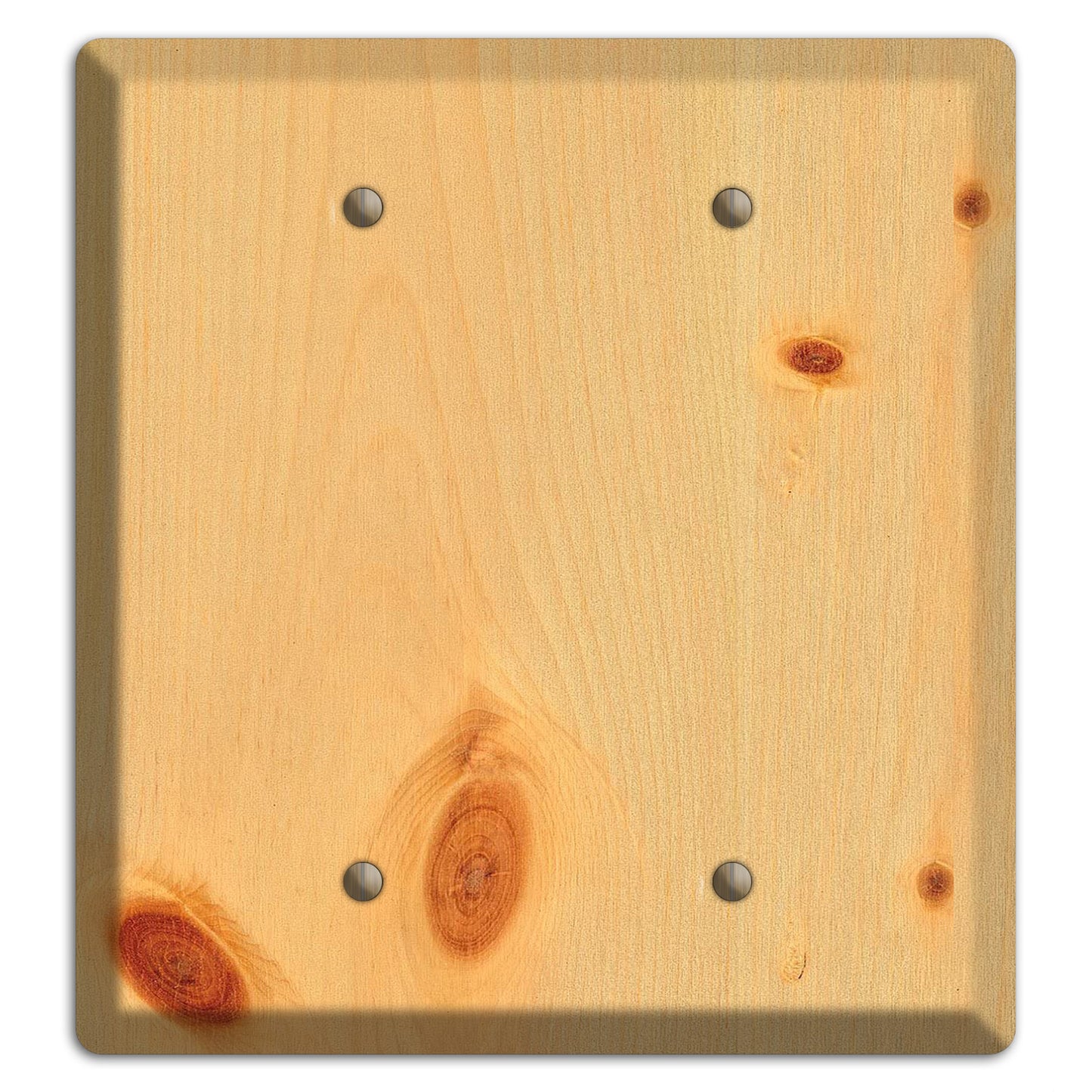 Unfinished Pine Wood Double Blank Cover Plate