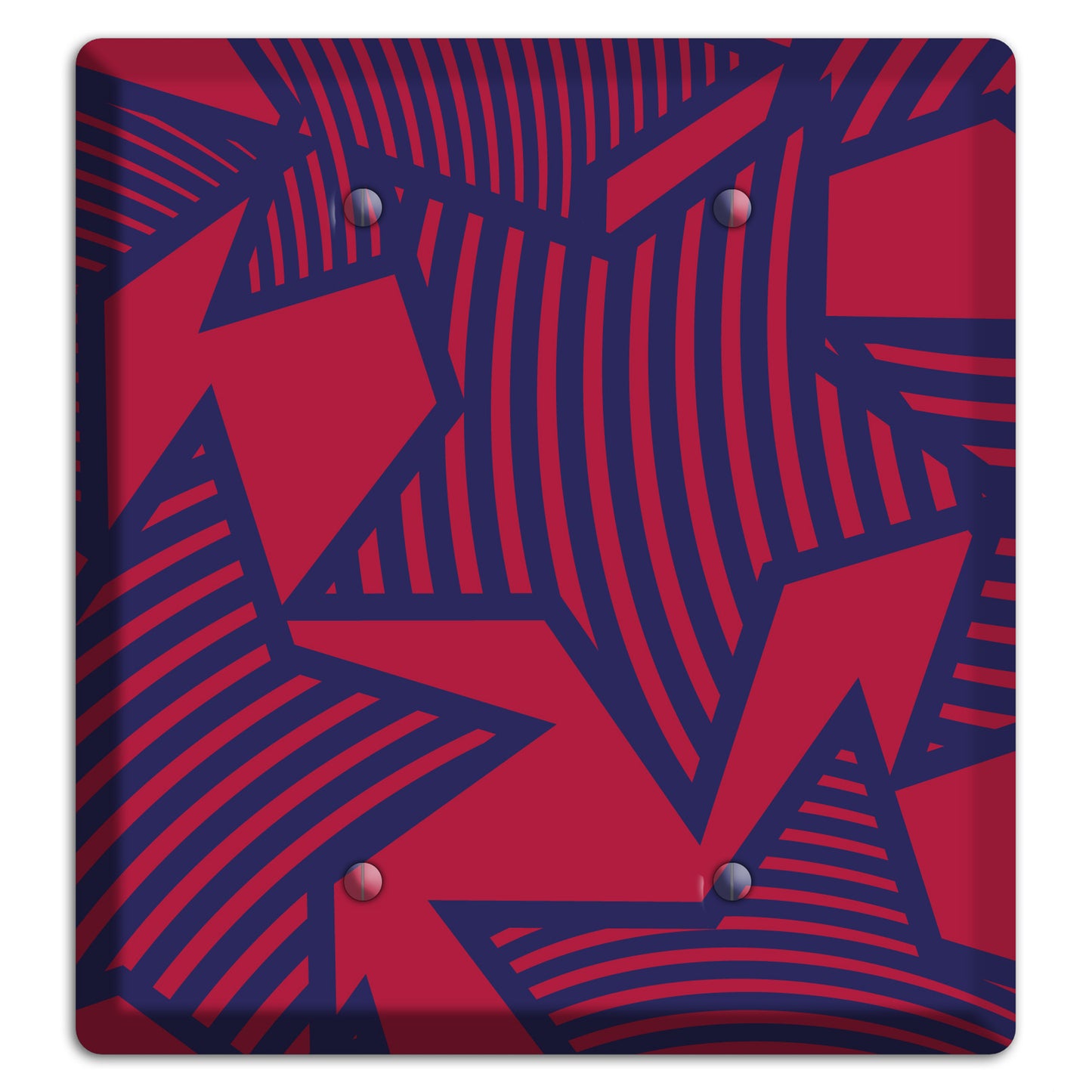 Red with Large Blue Stars 2 Blank Wallplate
