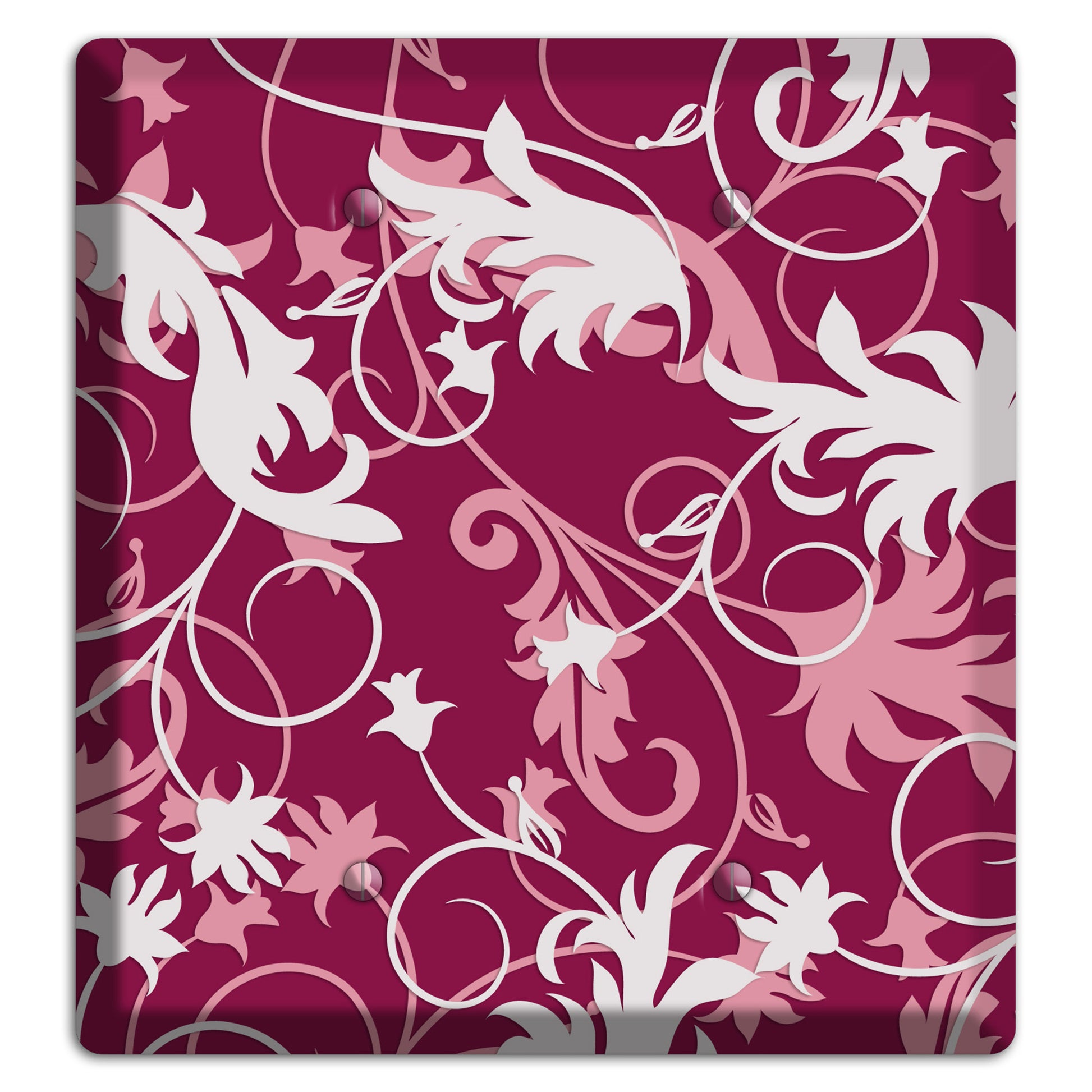 Fuschia and Pink Victorian Sprig 2 Blank Wallplate