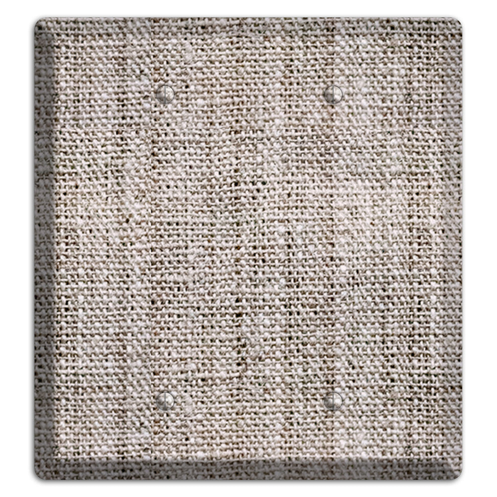 Natural Gray Burlap 2 Blank Wallplate