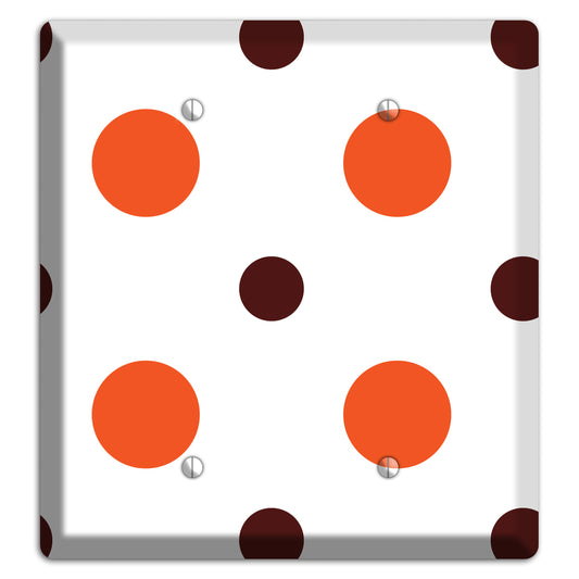 Coral and Brown Multi Medium Polka Dots 2 2 Blank Wallplate