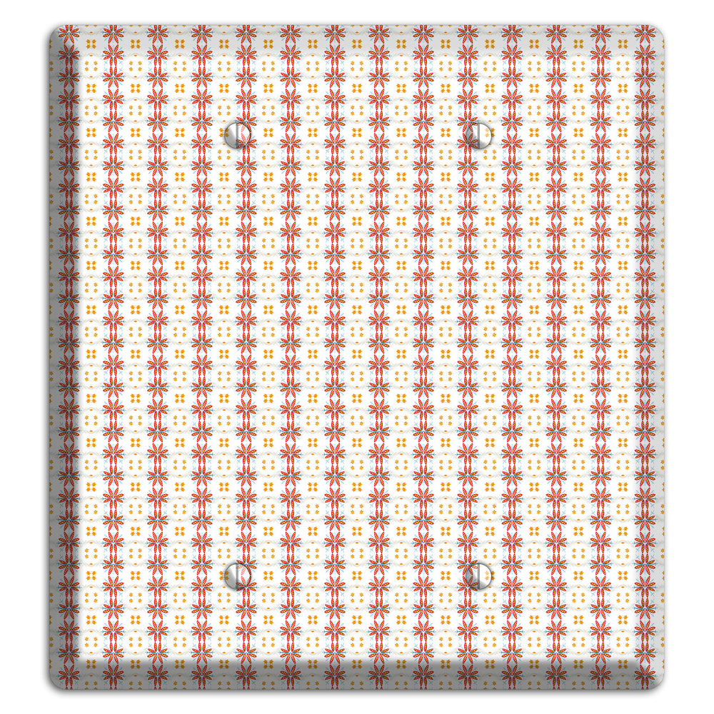 White with Red Smocking 2 Blank Wallplate