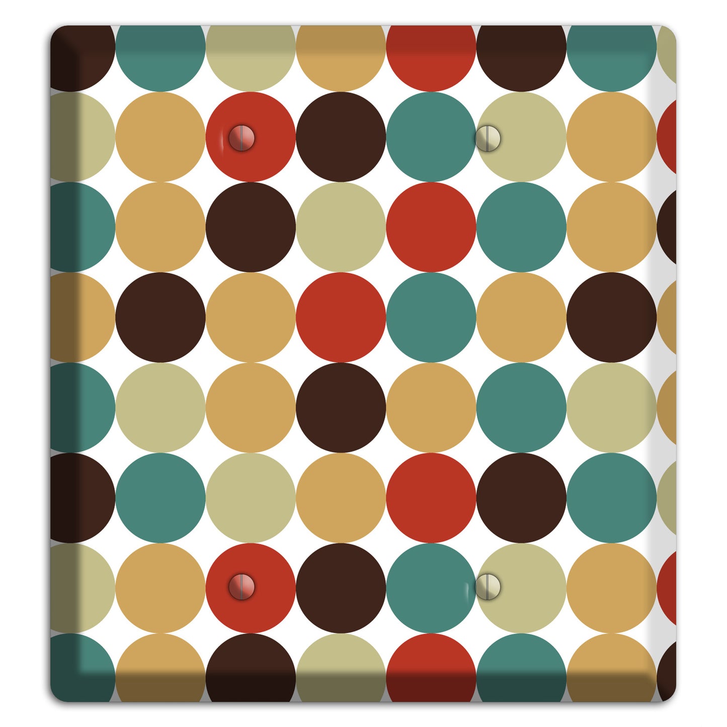 Brown Jade Beige Maroon Tiled Dots 2 Blank Wallplate