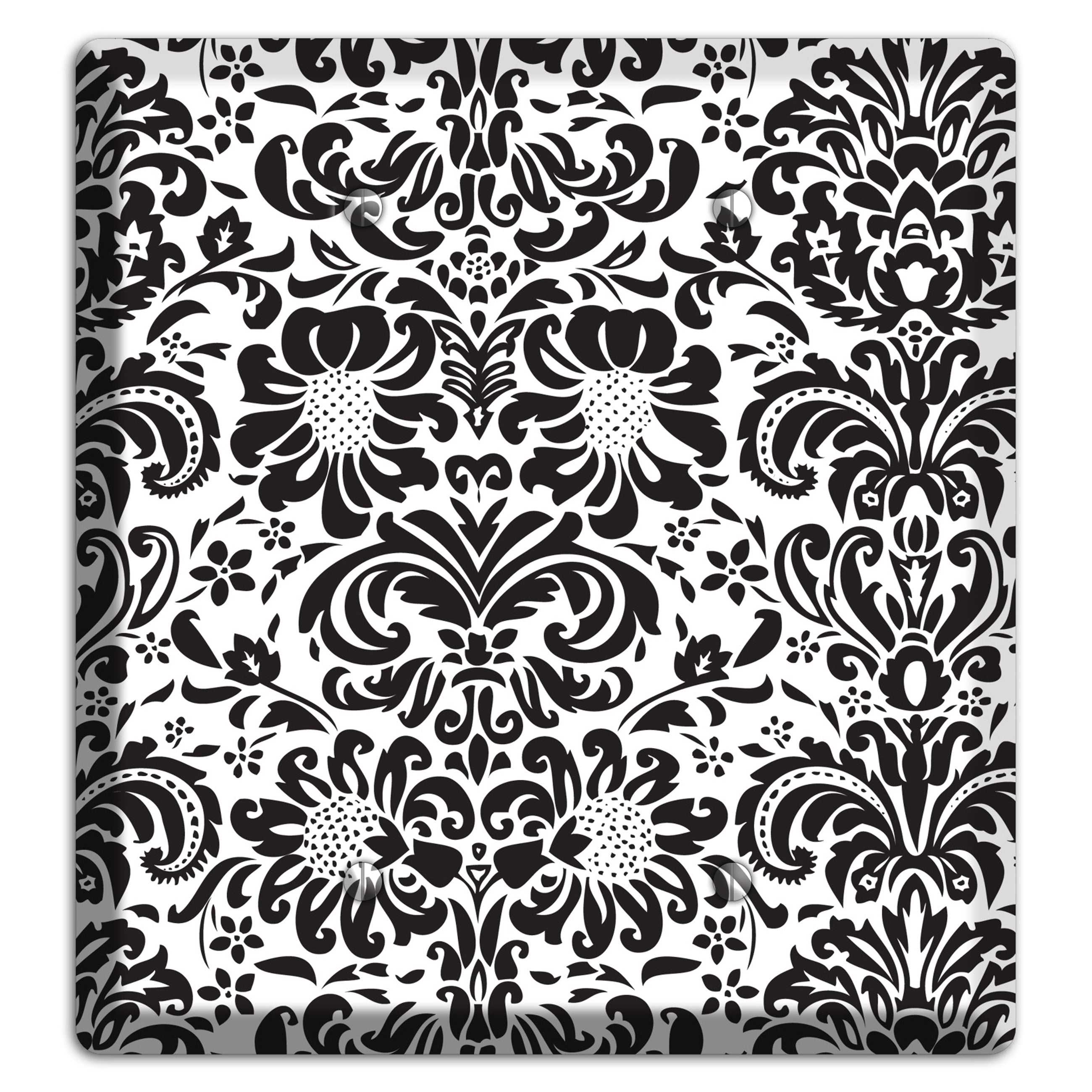 White with Black Toile 2 Blank Wallplate