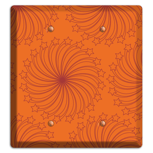 Multi Orange Star Swirl 2 Blank Wallplate