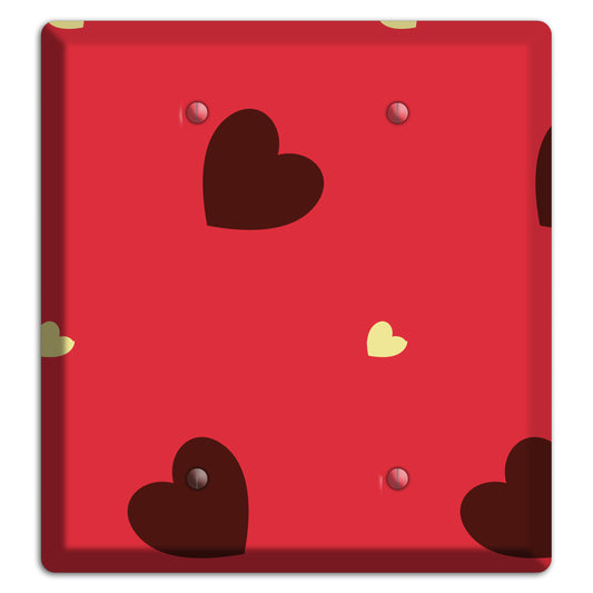 Red with Hearts 2 Blank Wallplate