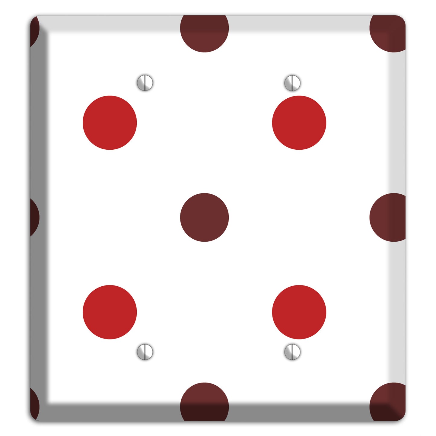 Red and Brown Medium Polka Dots 2 Blank Wallplate