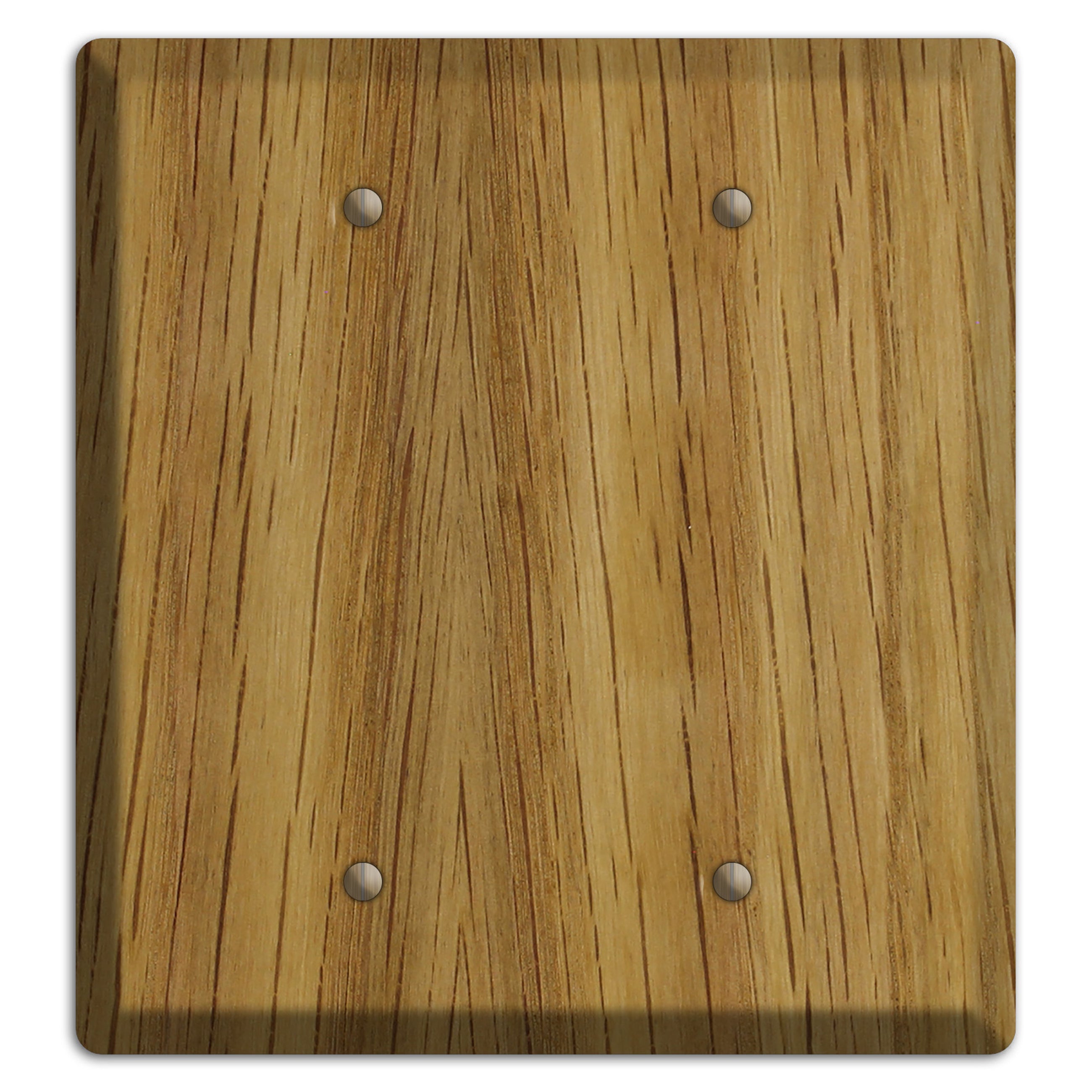 Unfinished White Oak Wood Double Blank Cover Plate