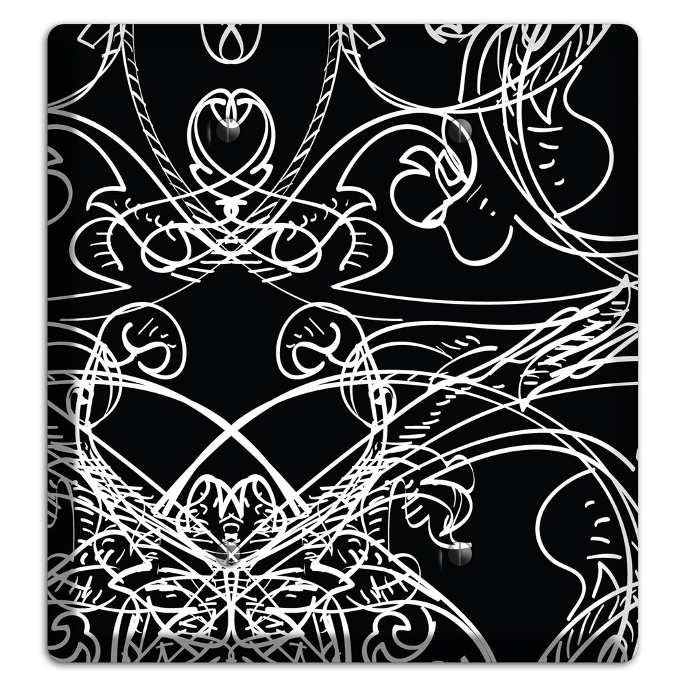 Black Deco Sketch 2 Blank Wallplate