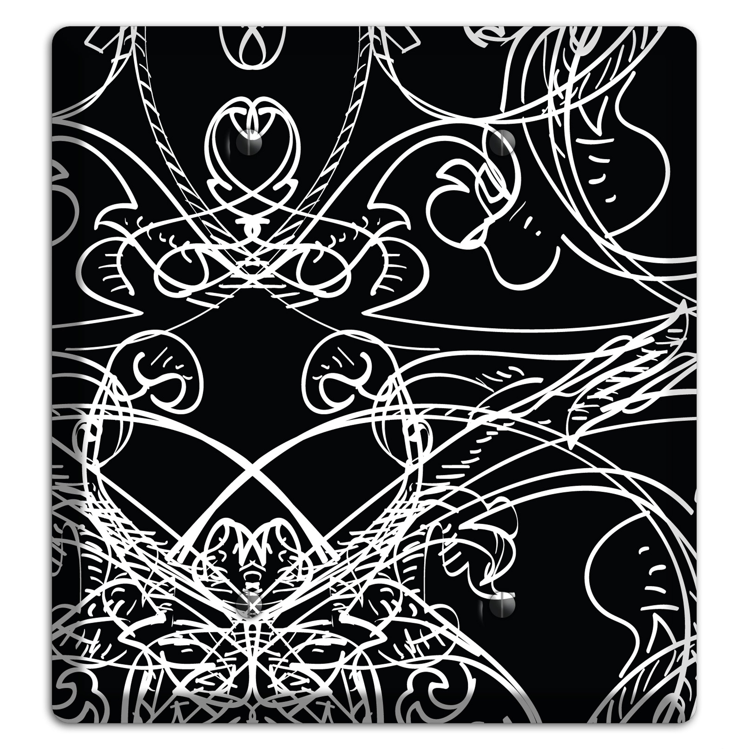 Black Deco Sketch 2 Blank Wallplate