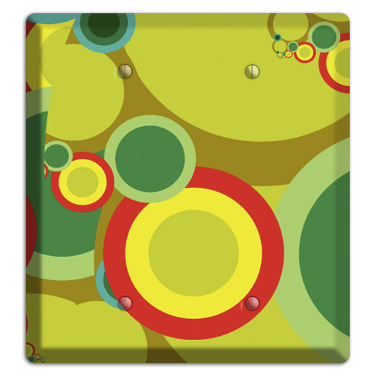 Green and Yellow Abstract Circles 2 Blank Wallplate