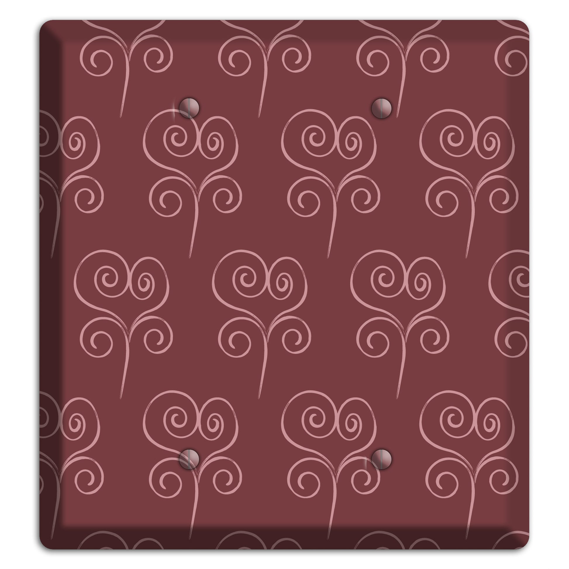 Maroon Scroll Heart 2 Blank Wallplate