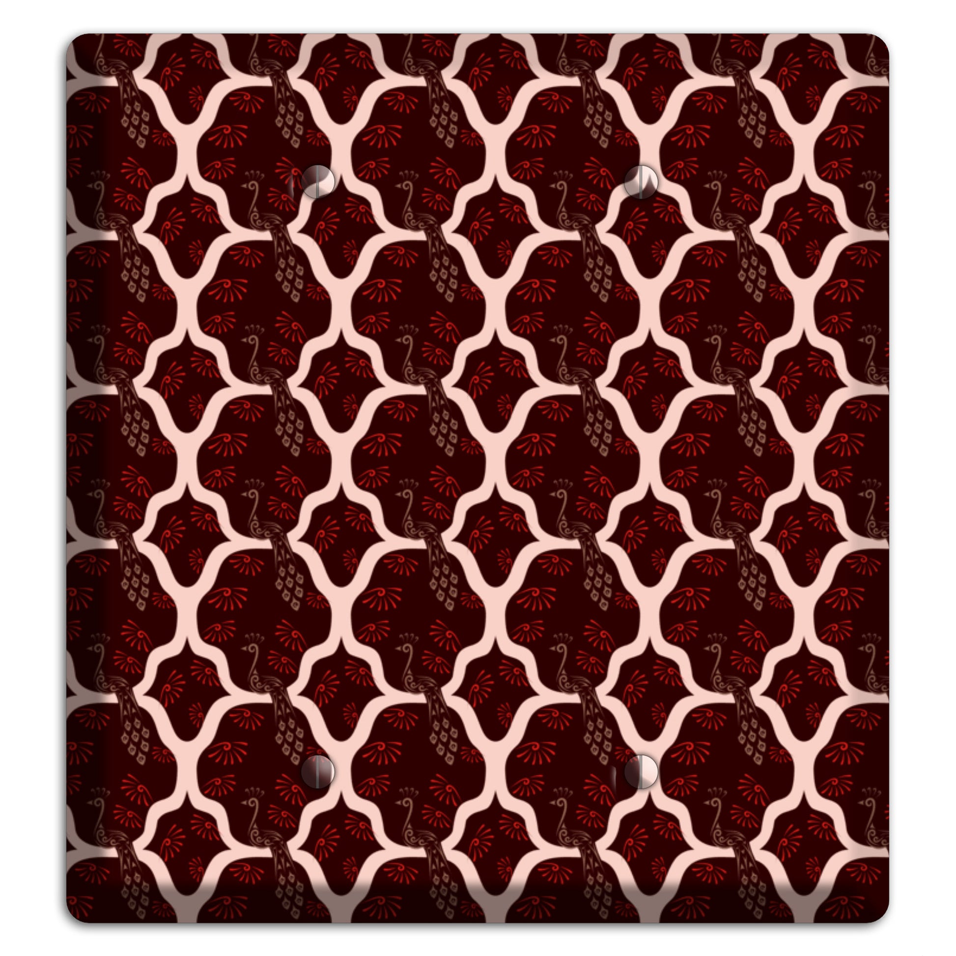 Dark Quatrefoil Peacock 2 Blank Wallplate