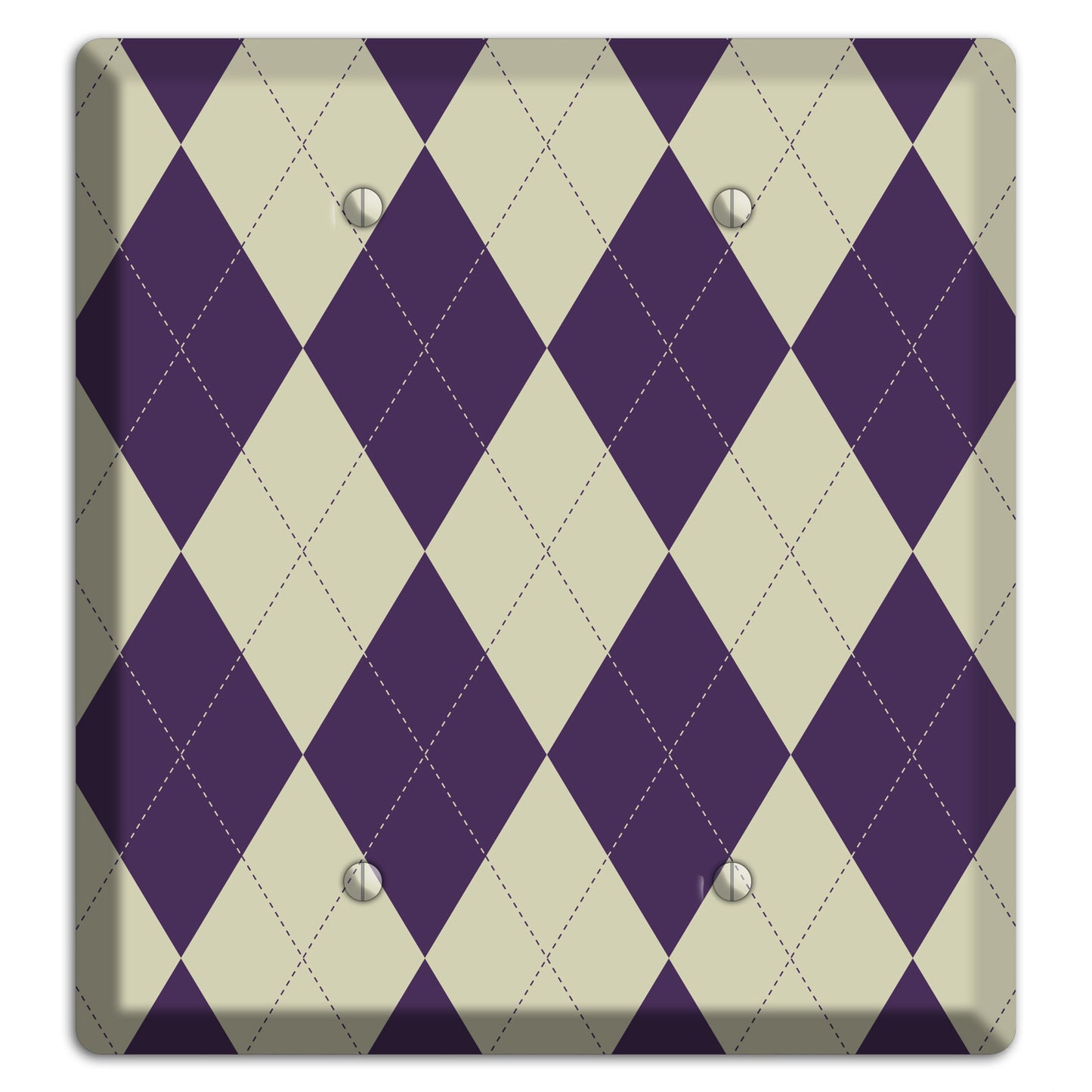 Purple and Tan Argyle 2 Blank Wallplate