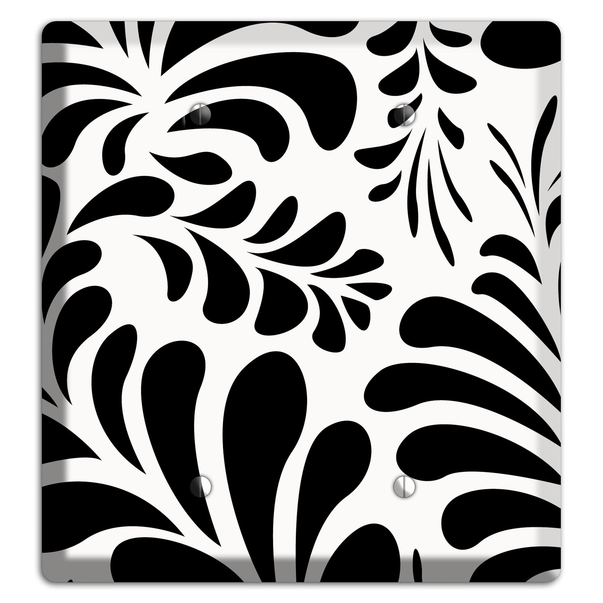 White with Black Herati 2 Blank Wallplate