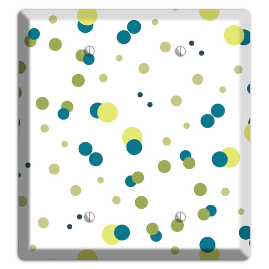 Multi Olive and Jade Small Dots 2 Blank Wallplate