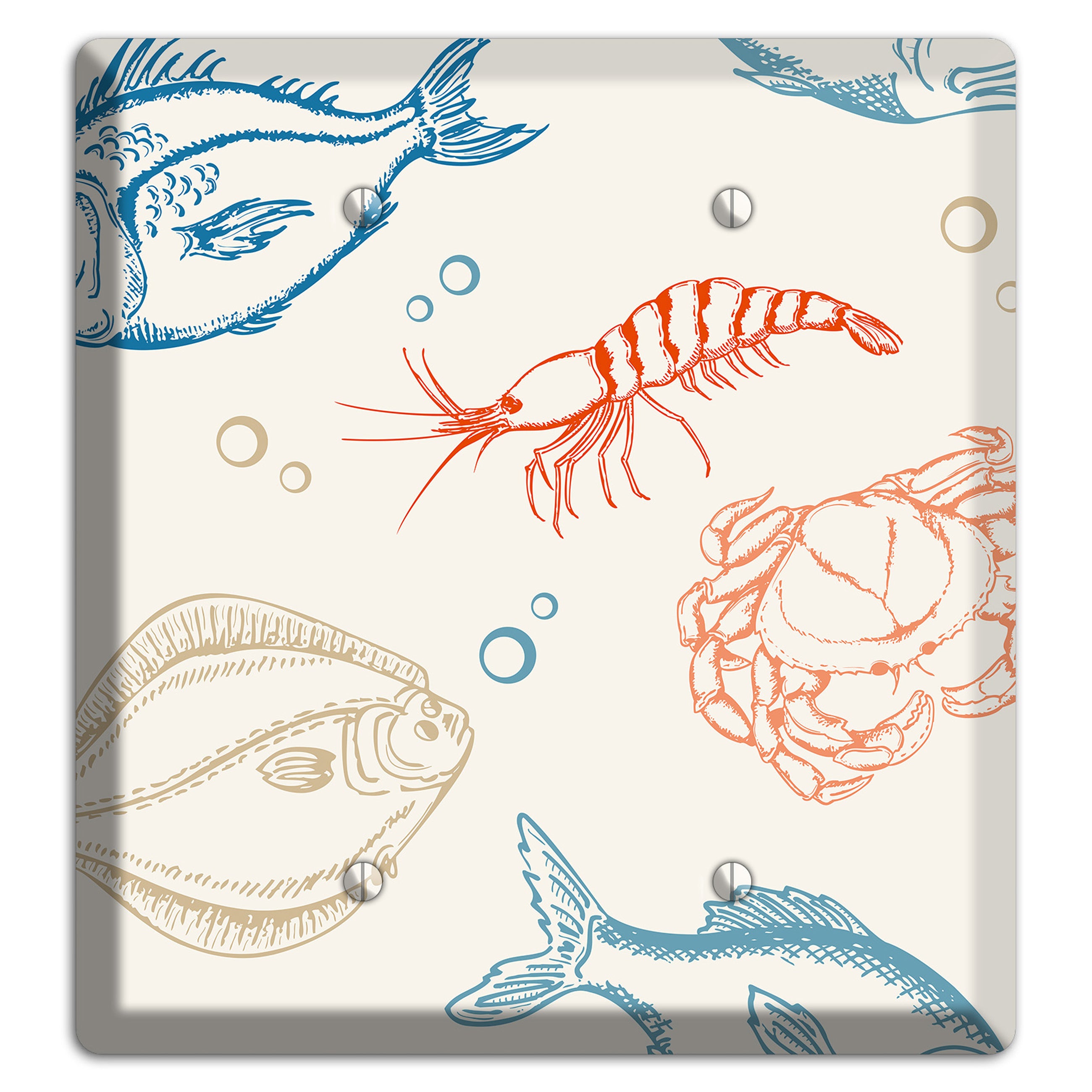 Mixed Sea Life Style 1 2 Blank Wallplate