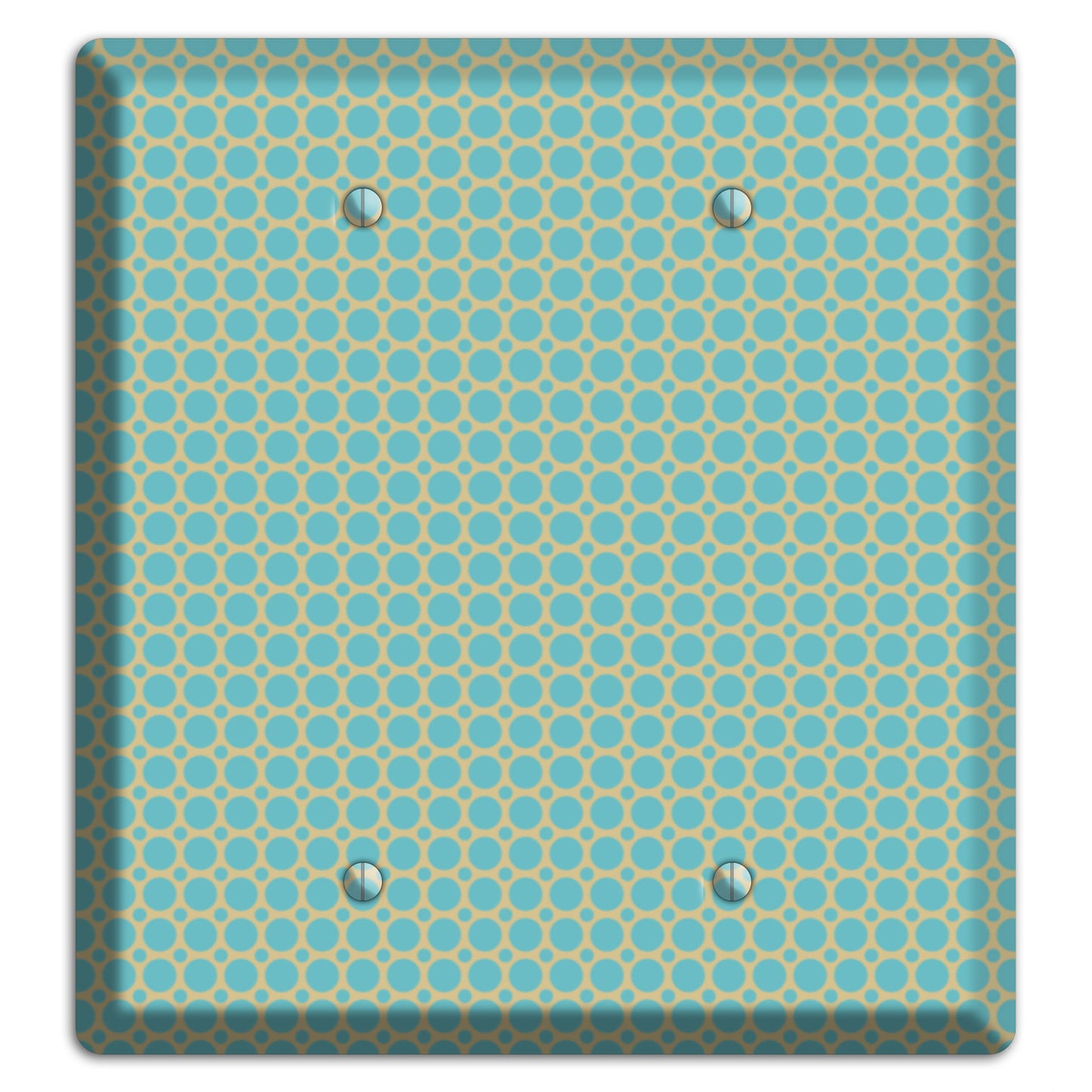 Dusty Blue Tiled Multi Small Dots 2 Blank Wallplate