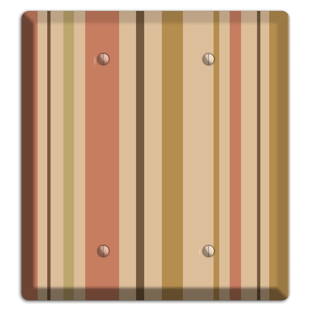 Multi Dusty Pink Vertical Stripes 2 Blank Wallplate