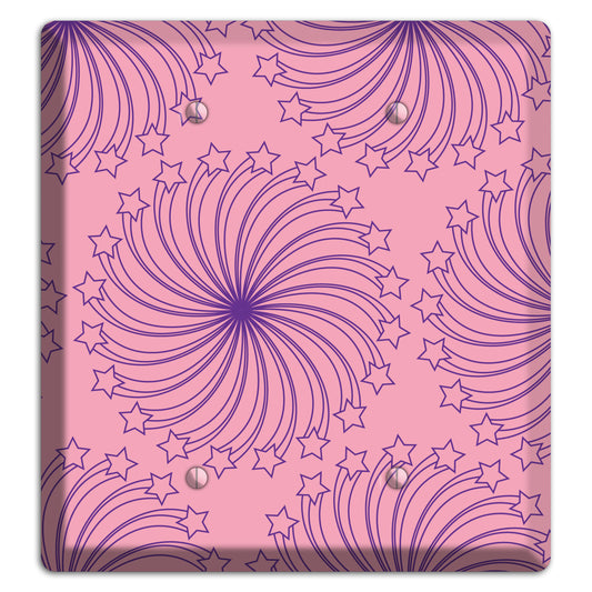 Pink with Purple Star Swirl 2 Blank Wallplate