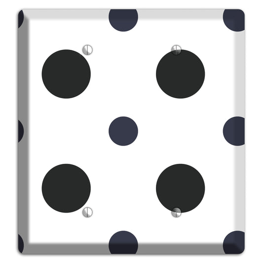 Black Multi Medium Polka Dots 2 Blank Wallplate