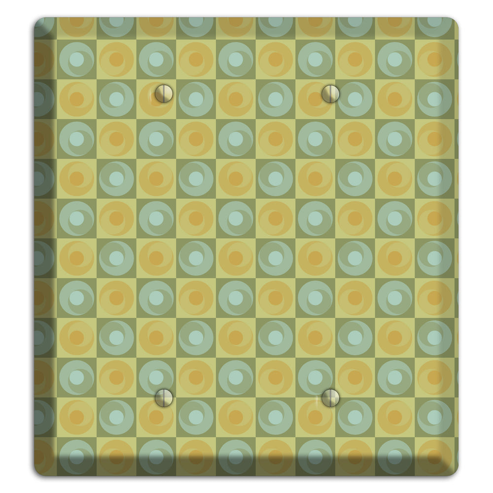 Green and Yellow Squares 2 Blank Wallplate
