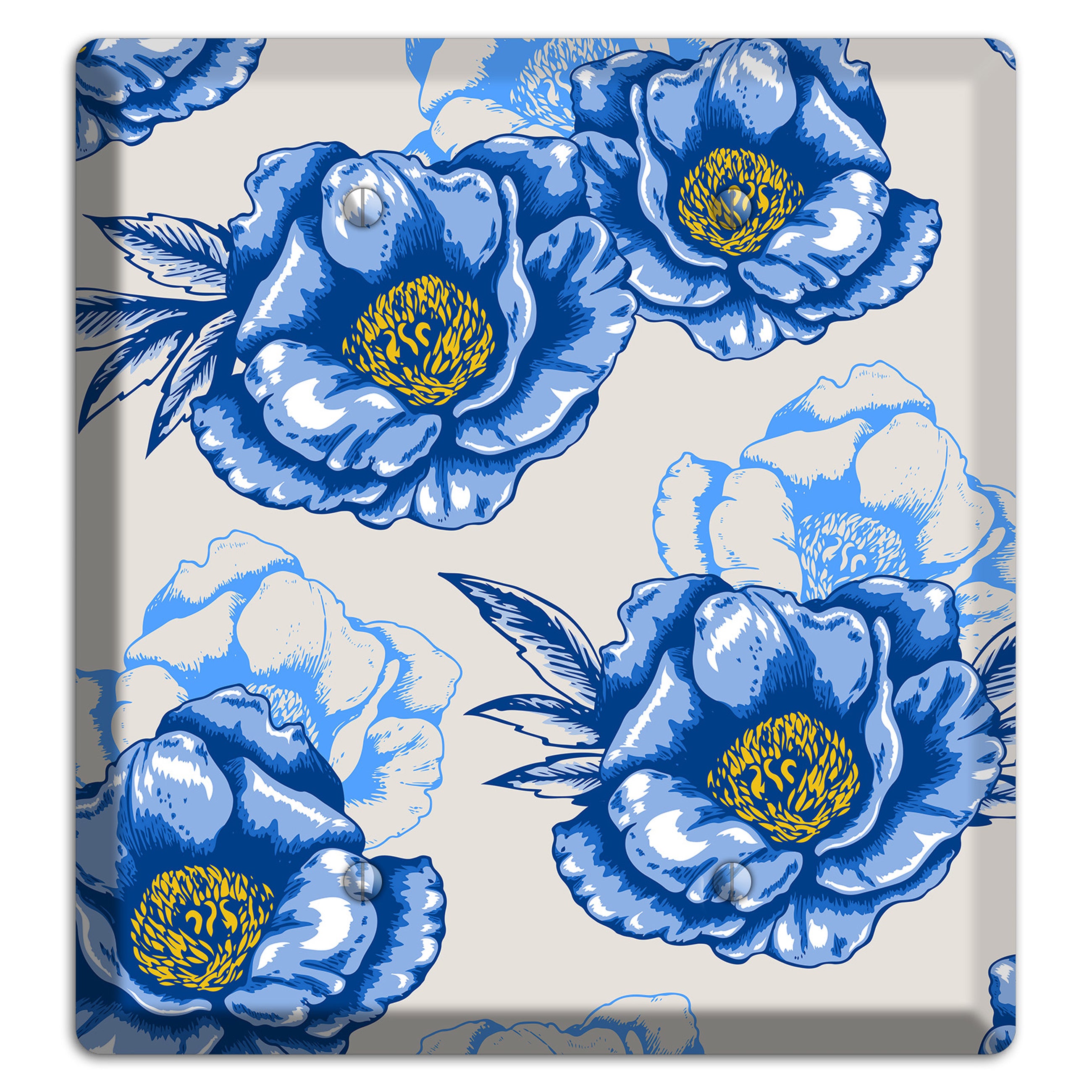 Blue Peony 2 Blank Wallplate
