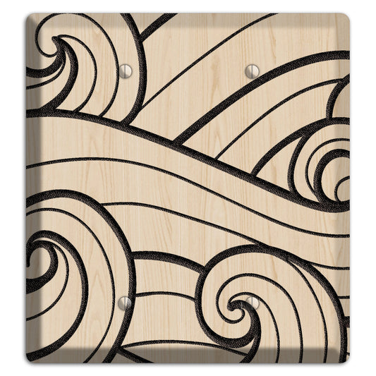 Abstract Curl Wood Lasered 2 Blank Wallplate