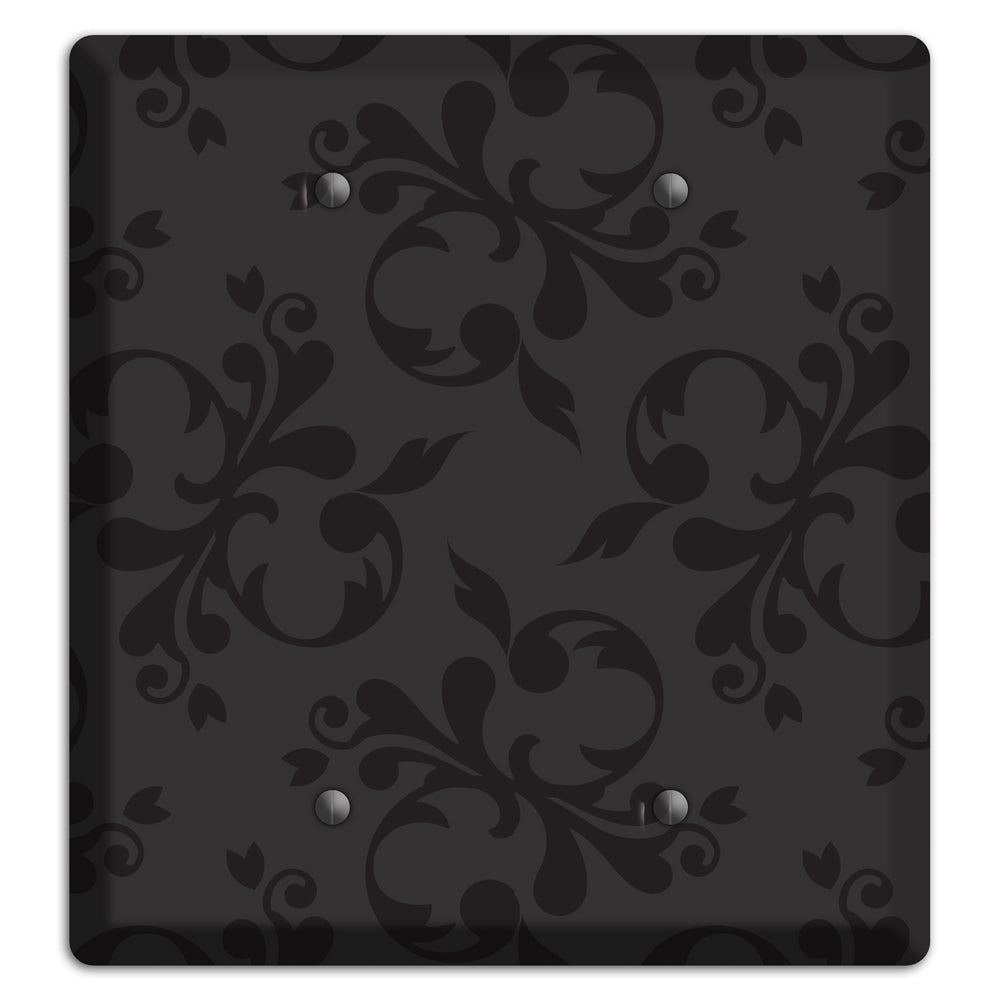 Black Victorian Toile 2 Blank Wallplate