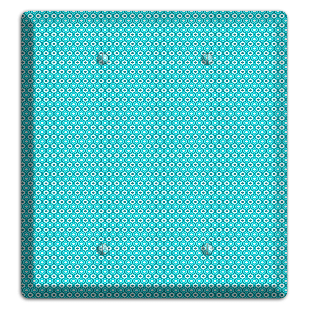 Turquoise Tiny Double Scallop 2 Blank Wallplate