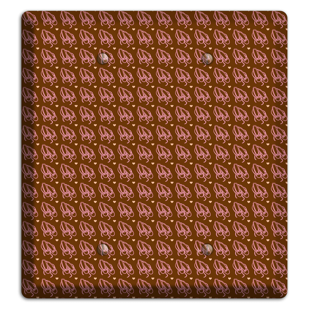 Brown with Pink Ballet Slippers 2 Blank Wallplate