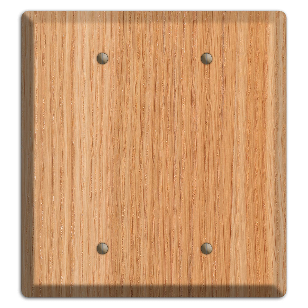Unfinished Red Oak Wood Double Blank Cover Plate