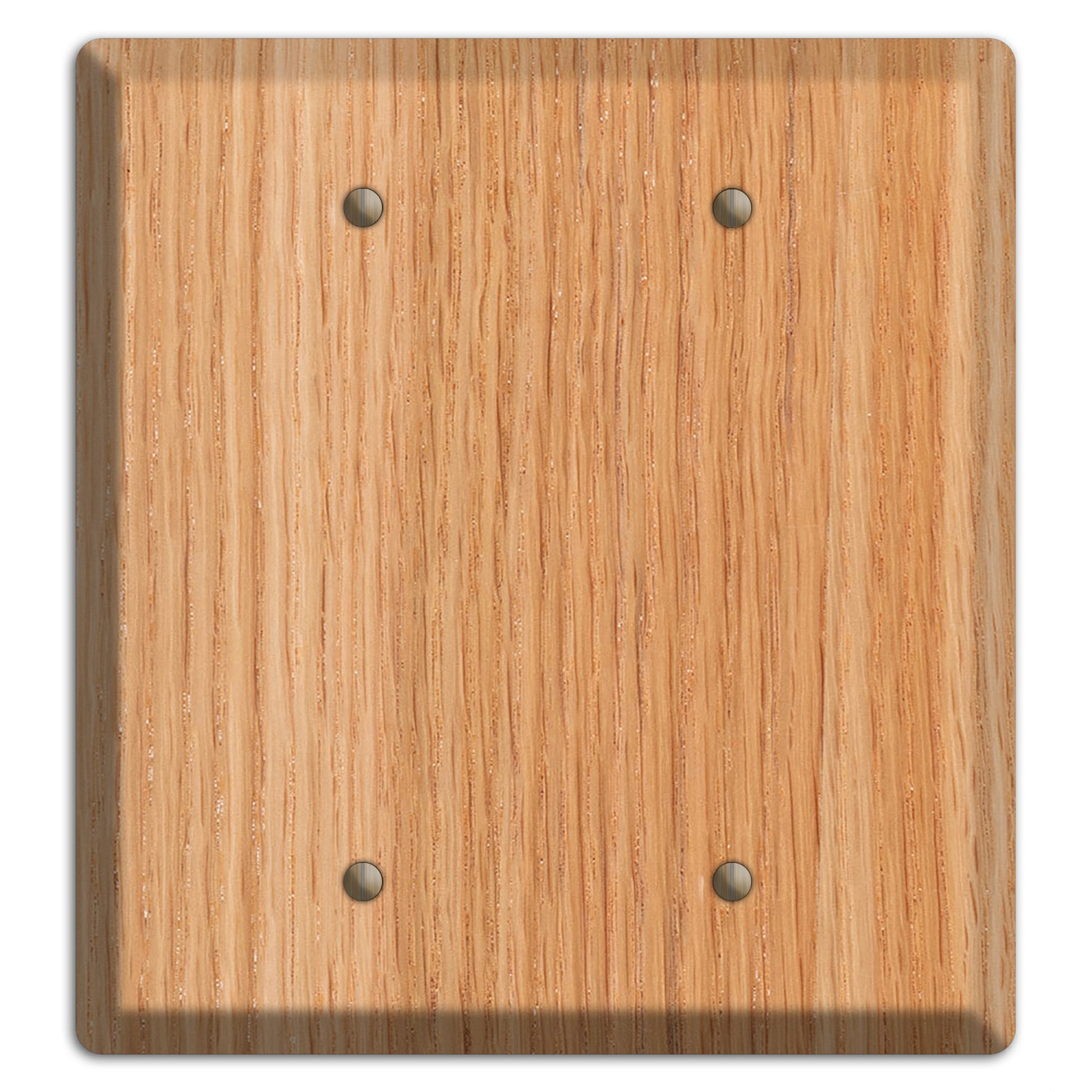 Unfinished Red Oak Wood Double Blank Cover Plate
