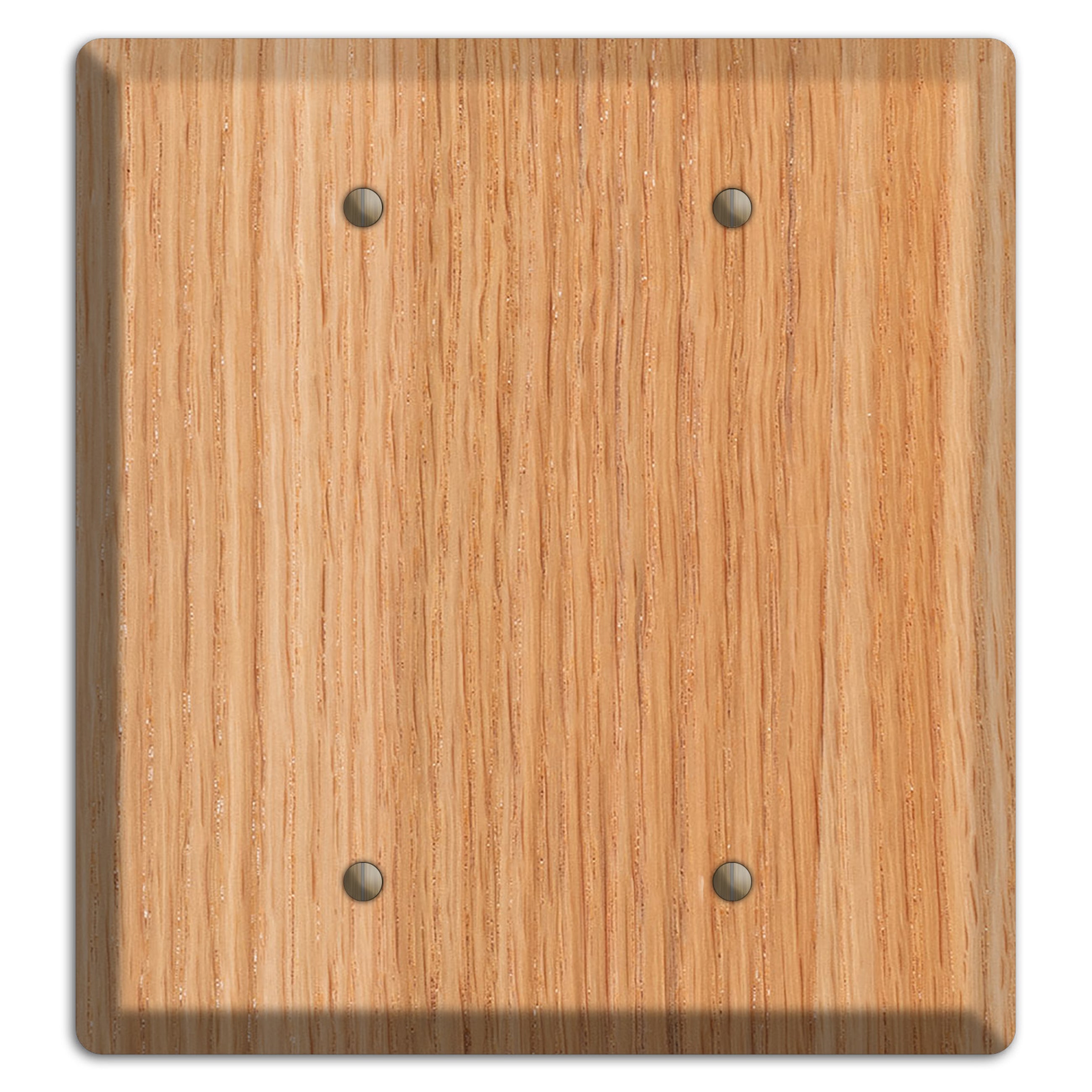 Unfinished Red Oak Wood Double Blank Cover Plate