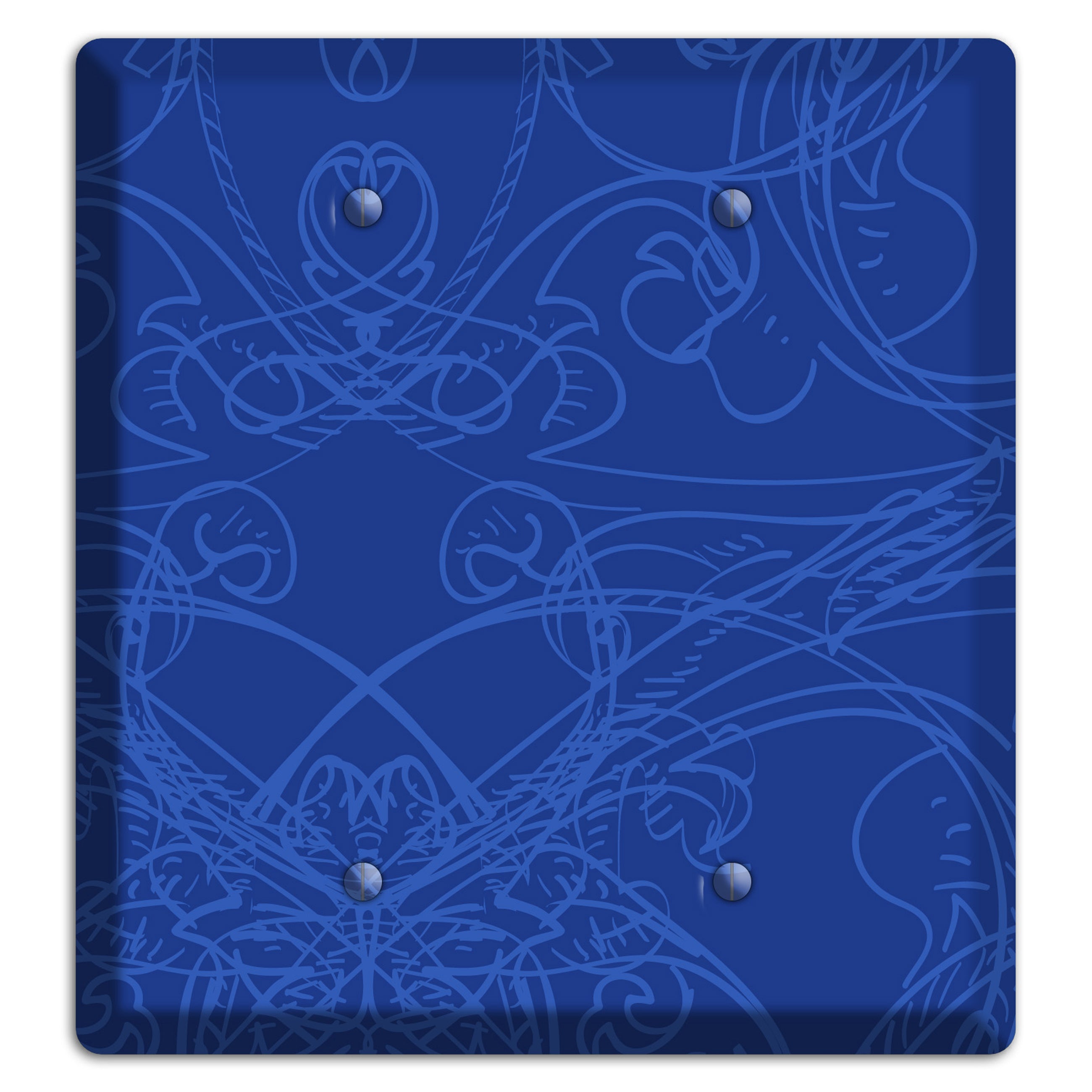 Blue Deco Sketch 2 Blank Wallplate