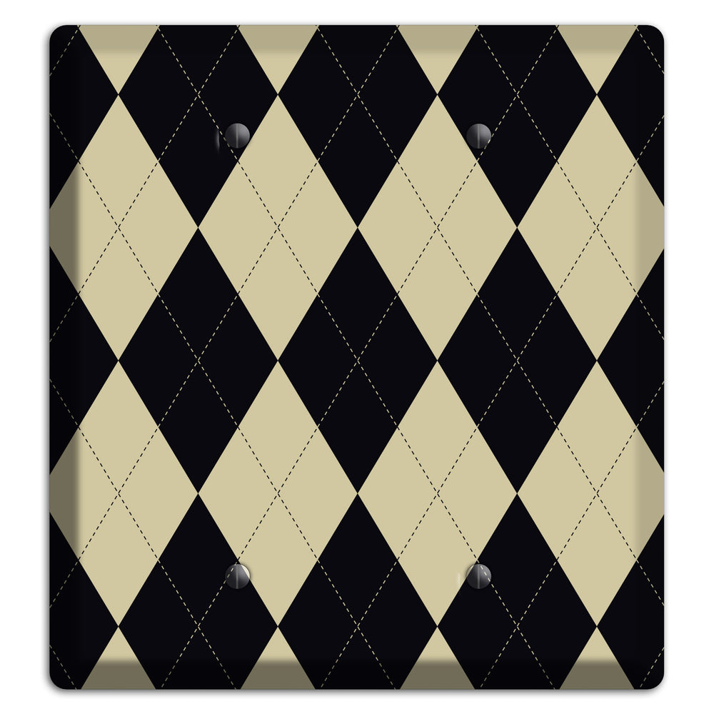 Tan and Black Argyle 2 Blank Wallplate