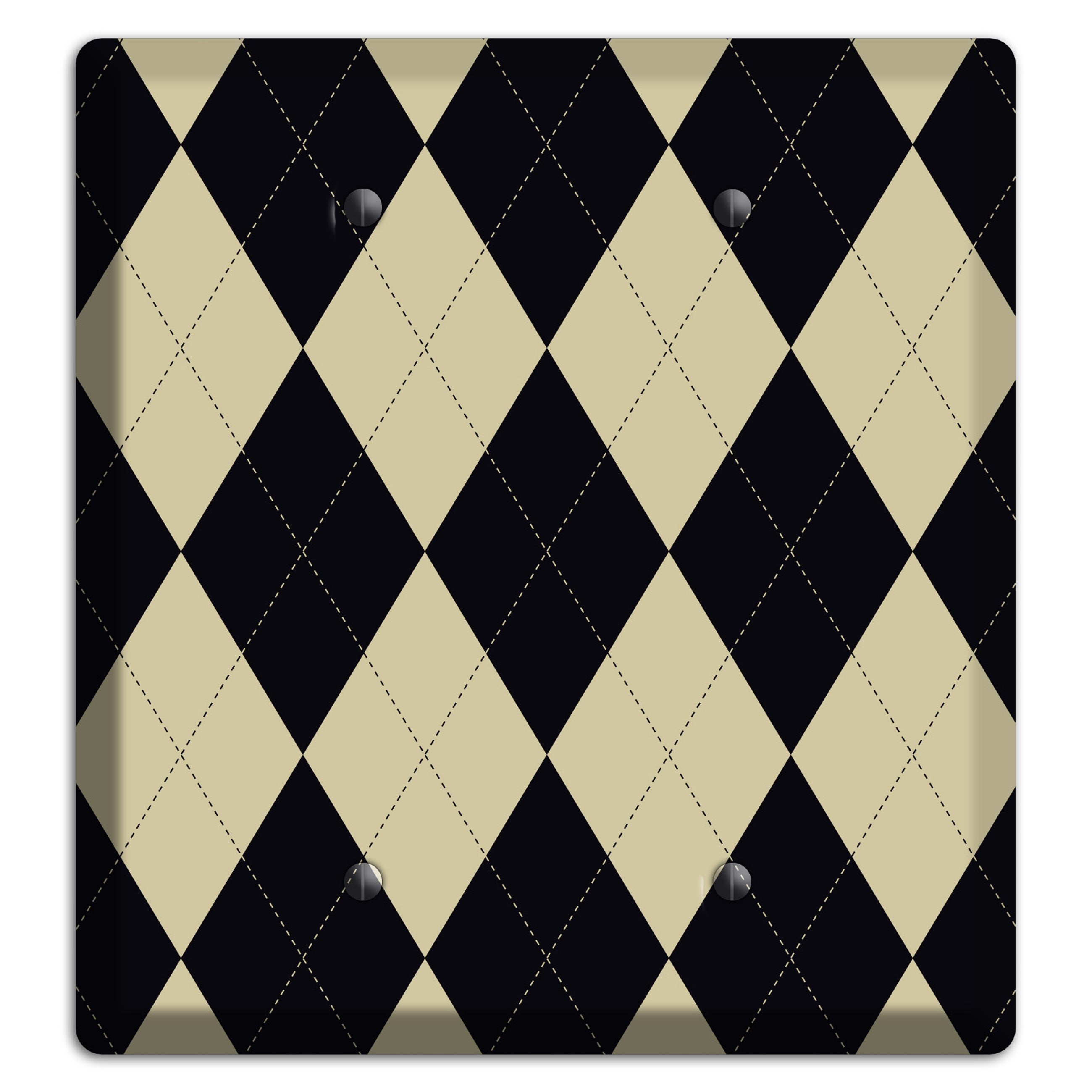 Tan and Black Argyle 2 Blank Wallplate